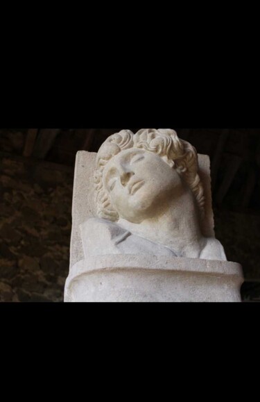 Michelangelo - Grés Stone Face Скульптура под названием "Michelangelo - Grés…" - Manu Musso, Подлинное произведение искусства, Камень