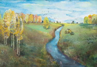 Pintura intitulada "golden region" por Pavel Minchenia, Obras de arte originais, Óleo