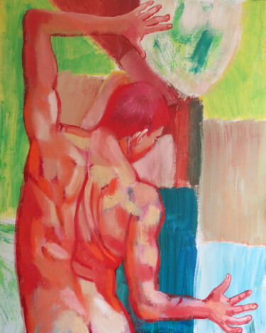 Painting titled "UNTRAPPED XXIX" by Adalberto Miguez, Original Artwork, Oil Mounted on Wood Stretcher frame