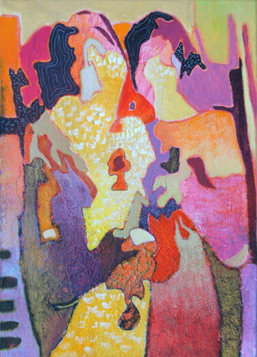 Peinture intitulée "tendresse" par Claire Biette, Œuvre d'art originale, Acrylique Monté sur Châssis en bois