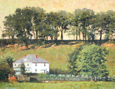 Pittura intitolato ""Old House"" da Bill James Family Estate-Jo Ann James Trustee, Opera d'arte originale, Olio Montato su T…