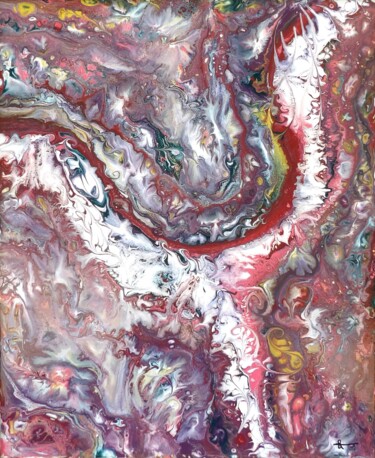 Schilderij getiteld "Alchimie cellulaires" door Derollepot, Origineel Kunstwerk, Acryl Gemonteerd op Houten paneel
