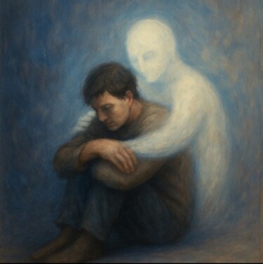 Картина под названием "Comfort of unseen" - Himanshi Vinimini, Подлинное произведение искусства, Цифровая живопись
