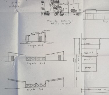 图画 标题为“Projet garages” 由Roberto Urbano, 原创艺术品, 铅笔