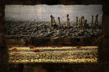 Fotografie getiteld "Plage de temps" door Jean-Pierre Maillet, Origineel Kunstwerk, Foto Montage