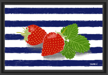 Arts numériques intitulée "Fraise sur aluminiu…" par Guillaume Chocu (YAUME-C), Œuvre d'art originale, Peinture numérique Mo…
