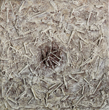 Abstract Textured Canvas with Wood 20 cm 8 inches Peinture intitulée "Abstract Textured C…" par Daria Tokarenko, Œuvre d'art originale, Acrylique