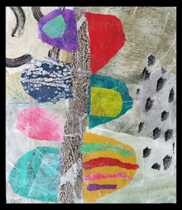 Collages intitolato "Make Believe Stop L…" da Amanda Flores, Opera d'arte originale, Collages Montato su Pannello di legno