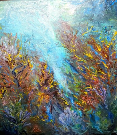 Картина под названием "Find a fish" - Elena Stepanovych, Подлинное произведение искусства, Акрил