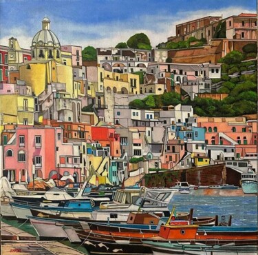 Pittura intitolato "Prócida, Nápoles" da Jose Antonio Zafra López, Opera d'arte originale, Olio
