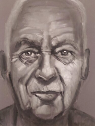 Schilderij getiteld "Ye Old man" door Josh D, Origineel Kunstwerk, Houtskool