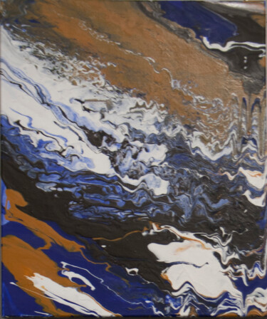 mountain streams 2 Painting titled "mountain streams 2" by Natalia Sergeeva, Original Artwork, Acrylic Mounted on Wood Stretcher frame