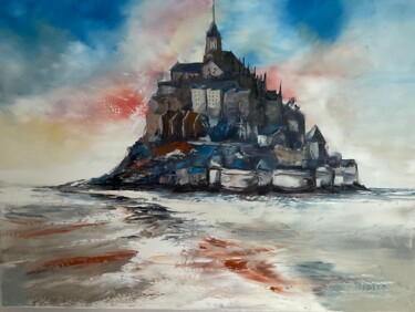 « L’Île entre ciel et marées » 绘画 标题为“« L’Île entre ciel…” 由Catherine Philippe, 原创艺术品, 油 安装在木质担架架上