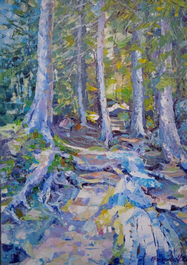 绘画 标题为“Black forest acryli…” 由Irina Osetrova, 原创艺术品, 丙烯 安装在木质担架架上