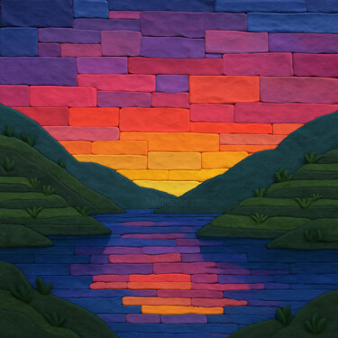 数字艺术 标题为“Beautiful Sunset in…” 由Nain Tara, 原创艺术品, AI生成的图像