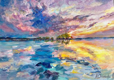 제목이 "Sunset tune origina…"인 미술작품 Irina Osetrova로, 원작, 아크릴 나무 들것 프레임에 장착됨
