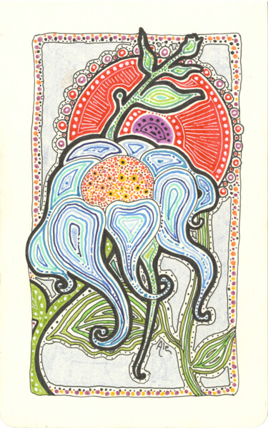 图画 标题为“Fiore medusa n.1” 由Alessia Sinopoli, 原创艺术品, 标记