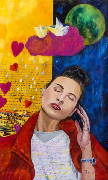 contemplate;imagine and believe Pittura intitolato "contemplate;imagine…" da Younes Sari, Opera d'arte originale, Olio Montato su Telaio per barella in legno