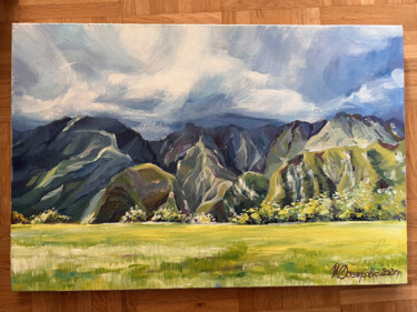 Acrylic original painting mountains of Peru Painting titled "Acrylic original pa…" by Irina Osetrova, Original Artwork, Acrylic Mounted on Wood Stretcher frame