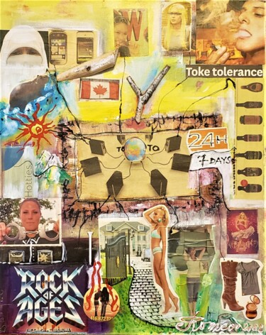 Painting titled "Take tolerance, Acr…" by Romeo Dobrota, Original Artwork, Acrylic Mounted on Wood Stretcher frame