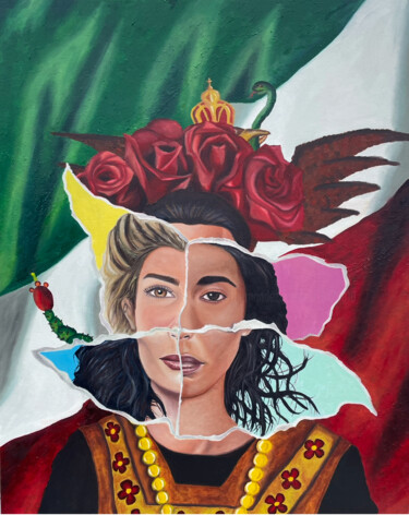 México en la piel Pintura titulada "México en la piel" por Nestor Abraham Hernandez Medellin, Obra de arte original, Oleo