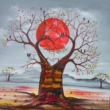 Painting titled ""Milele"(forever)" by Ema Kato, Original Artwork, Acrylic