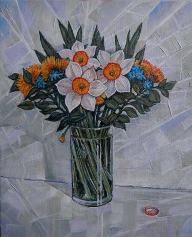 Nature morte avec un anneau Ζωγραφική με τίτλο "Nature morte avec u…" από Valerii Oliinyk, Αυθεντικά έργα τέχνης, Λάδι Τοποθετήθηκε στο Χαρτόνι