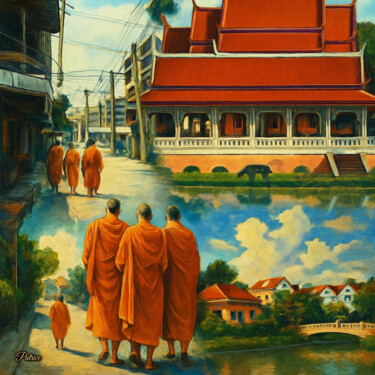 「Morning Alms in the…」というタイトルの製版 Patrick John Bennett (Patrice)によって, オリジナルのアートワーク, デジタル