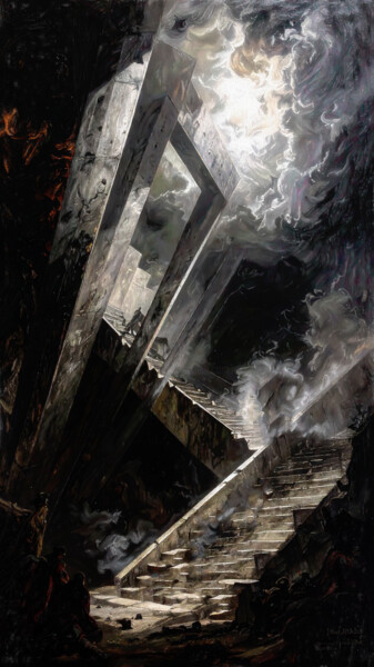 Lieux incertains V Printmaking titled "Lieux incertains V" by Lionel Morateur, Original Artwork, Digital Painting