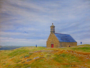 Chapelle du Mont Saint-Michel de Braspart Desenho intitulada "Chapelle du Mont S…" por Marie-Françoise Le Néen, Obras de arte originais, Pastel