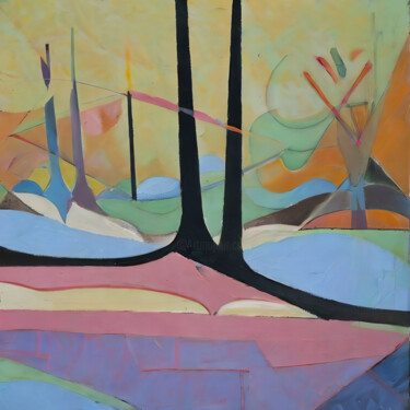 Avenue Café Pt. 1 – Abstract Landscape Symphony in Pastels 数字艺术 标题为“Avenue Café Pt. 1 –…” 由Andtpj, 原创艺术品, AI生成的图像