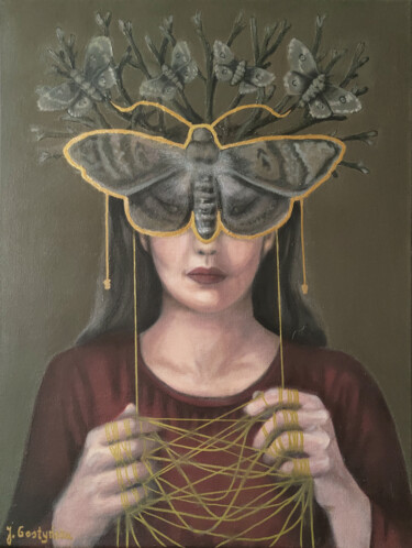Pintura intitulada "Slavic Spirits - Do…" por Justyna Gostyńska, Obras de arte originais, Acrílico Montado em Armação em mad…