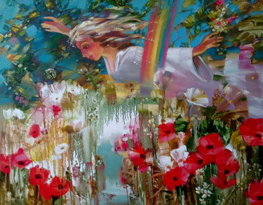Картина под названием "Rainbow" - Anatoly Tarabanov, Подлинное произведение искусства, Масло Установлен на Деревянная рама д…