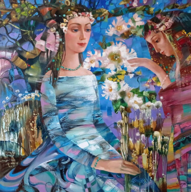 Pittura intitolato "Flower Queen of the…" da Anatoly Tarabanov, Opera d'arte originale, Olio Montato su Telaio per barella i…