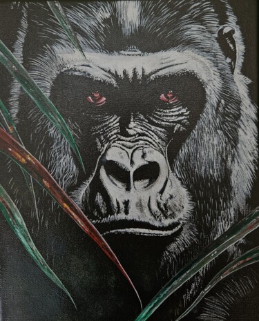 绘画 标题为“Gorilla” 由Remy Desmonts, 原创艺术品, 丙烯 安装在木质担架架上