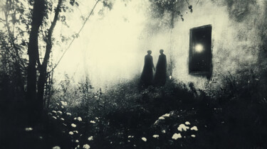 数字艺术 标题为“Starry Window” 由Sergei Kozintsev, 原创艺术品, AI生成的图像