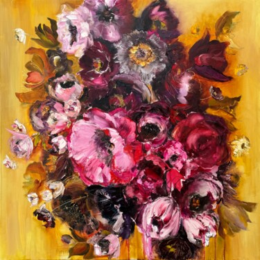 Pittura intitolato "GOLDEN DREAM" da Oksana Petrova, Opera d'arte originale, Olio Montato su Telaio per barella in legno
