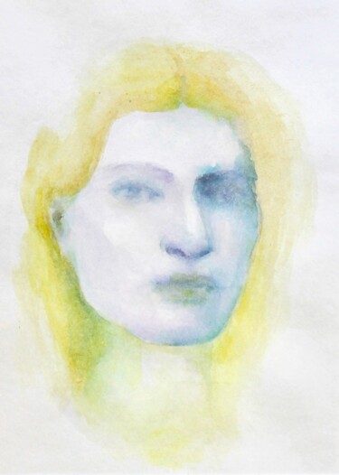 Disegno intitolato "portrait 25" da Natalia Erkovich, Opera d'arte originale, Acquarello