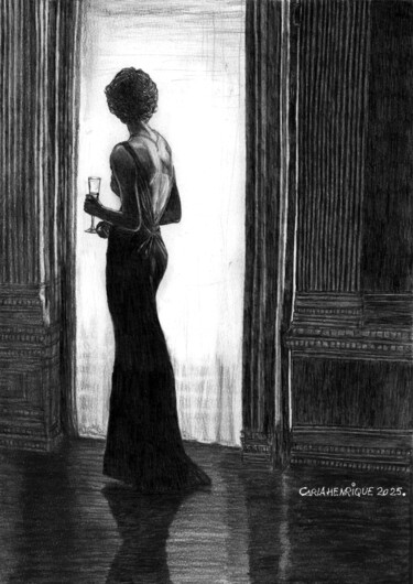 mulher na janela "mulher na janela" başlıklı Resim Carla Henrique Silva tarafından, Orijinal sanat, Grafit Diğer sert panel üzerine monte edi…