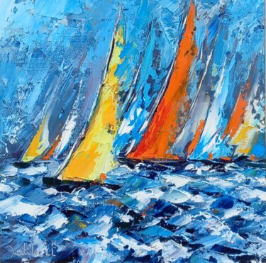 Painting titled "Voilmar 51" by Francis Jalibert, Original Artwork, Oil Mounted on Other rigid panel