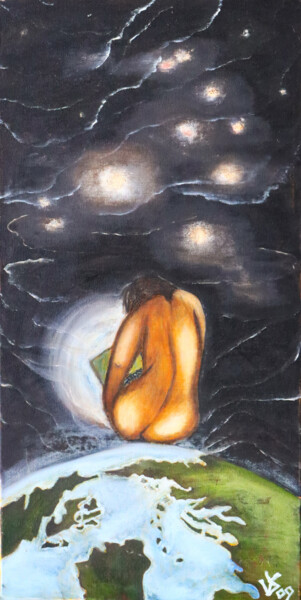 Lonely life Schilderij getiteld "Lonely life" door Viktoria Dragon, Origineel Kunstwerk, Olie Gemonteerd op Frame voor houten brancard
