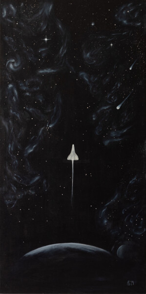 Pittura intitolato "Liftoff" da Lirsa, Opera d'arte originale, Acrilico Montato su Telaio per barella in legno