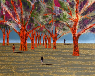 Peinture intitulée "London Fields n.2" par Stefano Pallara, Œuvre d'art originale, Acrylique