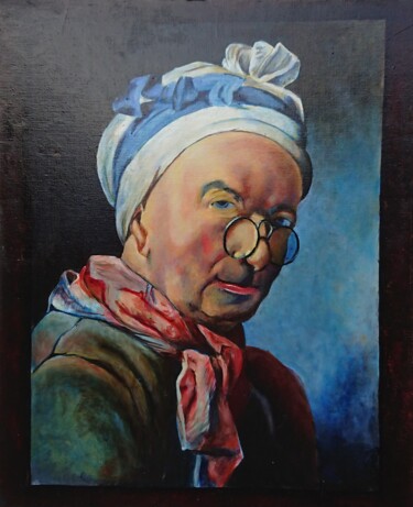 Pittura intitolato "Autoportrait aux be…" da Didier Suard, Opera d'arte originale, Olio