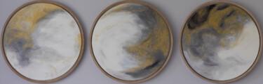 绘画 标题为“Moon. Triptych” 由Lirsa, 原创艺术品, 丙烯 安装在木质担架架上