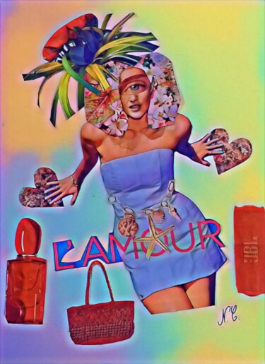 Collages getiteld "L'Amour" door Nadège Chamand, Origineel Kunstwerk, Collages