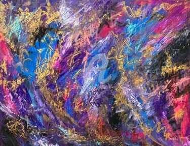 Schilderij getiteld "GRAFFITIS UN GESTE…" door Nathalie Morin, Origineel Kunstwerk, Acryl Gemonteerd op Frame voor houten br…