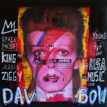 绘画 标题为“SPACO David Bowie n…” 由Spaco, 原创艺术品, 丙烯 安装在木质担架架上
