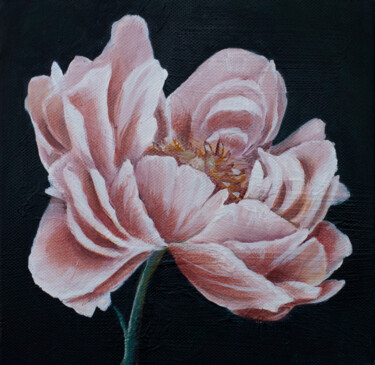 Whisper of Blush Petals Malarstwo zatytułowany „Whisper of Blush Pe…” autorstwa Karina Kopteva, Oryginalna praca, Olej Zamontowany na Drewniana rama…