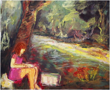 Pittura intitolato "Au  bord de la rivi…" da Victorine Follana, Opera d'arte originale, Acrilico Montato su Altro pannello r…